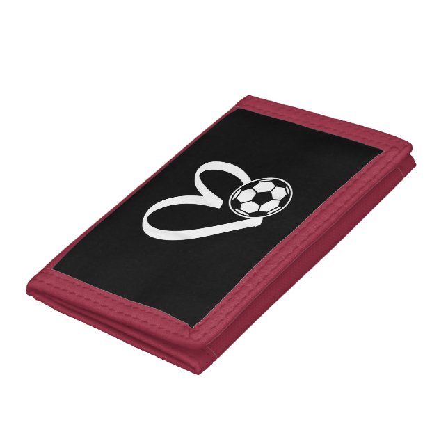 Soccer Ball Heart Trifold Wallet (Bottom)