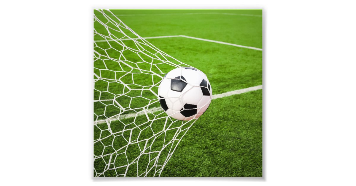 Soccer Ball Hitting Goal Net Photo Print Zazzle Com Soccer Ball Hitting Goal Net Photo Print Zazzle Com