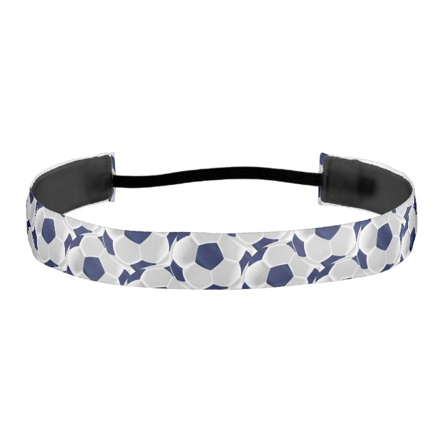 Soccer Ball ⚽ in Dark Blue and White Athletic Headband (Front)