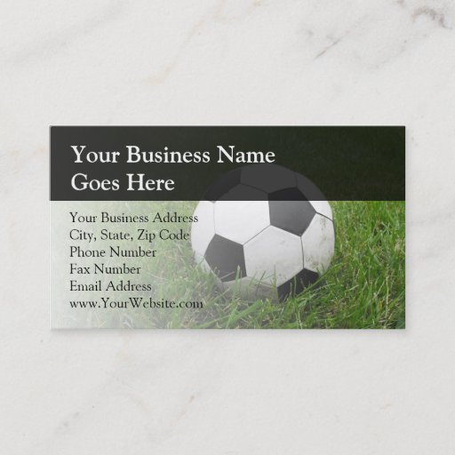 Customizable Soccer Ball in Grass Business Card