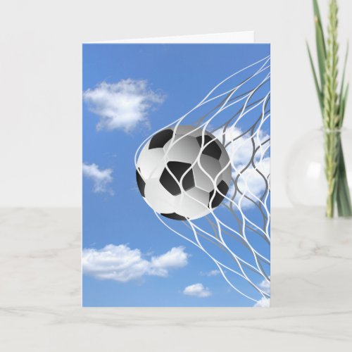 soccer ball in net birthday card