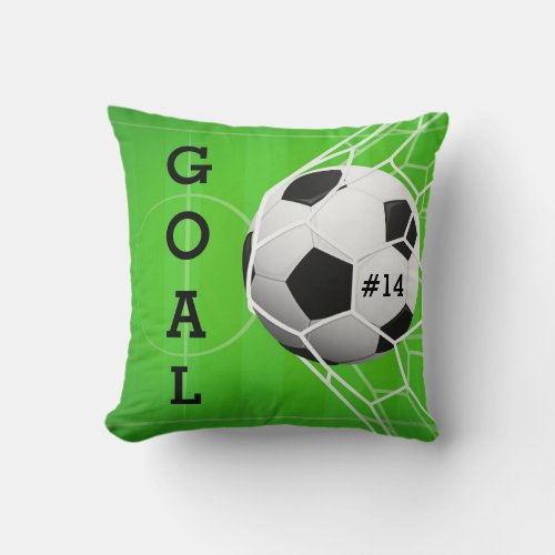 Soccer Ball in Net _ GOAL Throw Pillow