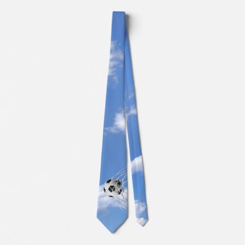 soccer ball in net neck tie