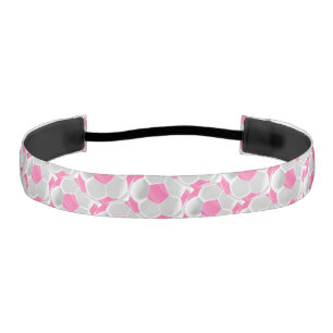 Soccer Ball ⚽ in Pink and White Athletic Headband