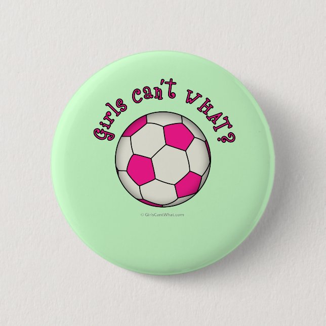 Soccer Ball in Pink Button (Front)