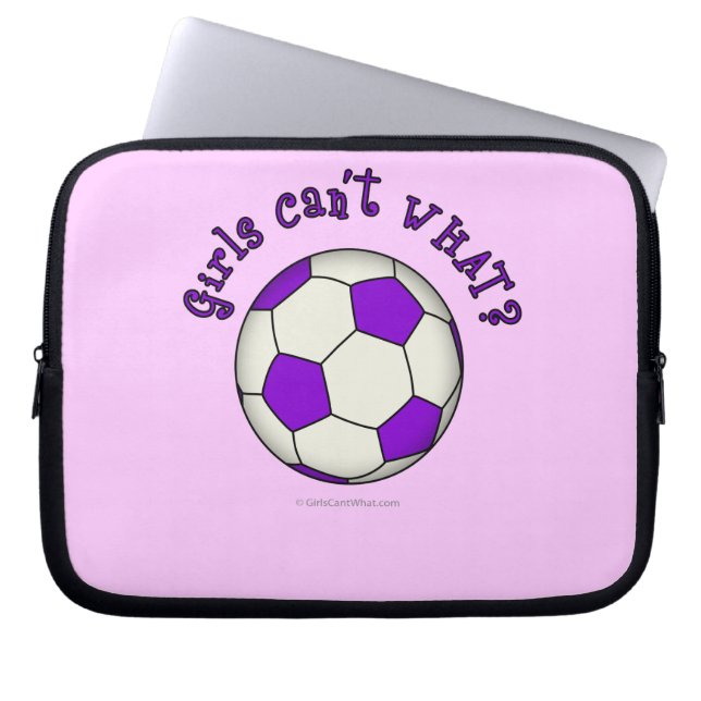 Soccer Ball in Purple Laptop Sleeve (Front)