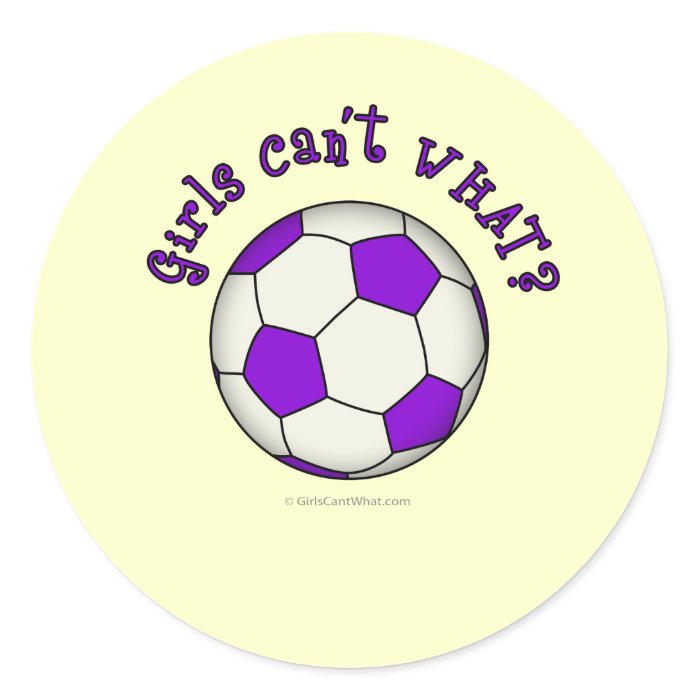 Soccer Ball in Purple Round Sticker