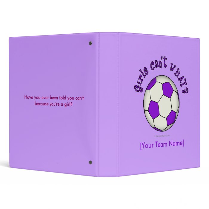 Soccer Ball in Purple Vinyl Binder