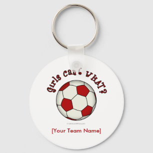Soccer Ball in Red Keychain