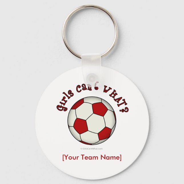 Soccer Ball in Red Keychain (Front)