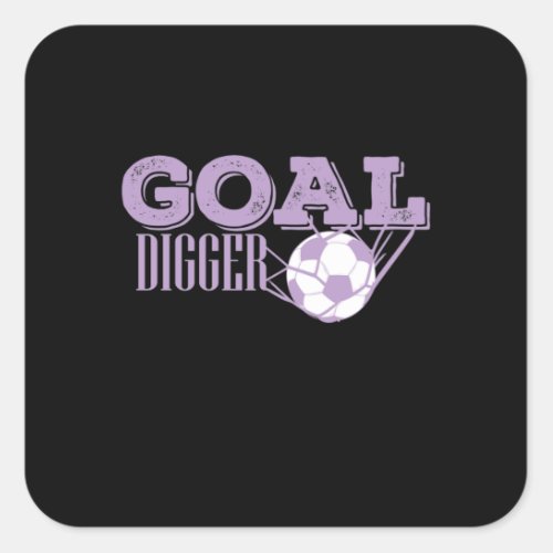 Soccer Ball in the Goal Digger network Square Sticker