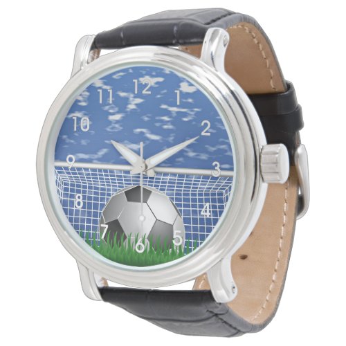 Soccer ball in the net, popular design, watch