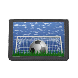 Soccer ball in the net - summer day tri-fold walle wallet