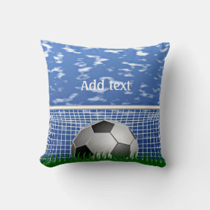 Soccer ball in the net, template, throw pillow