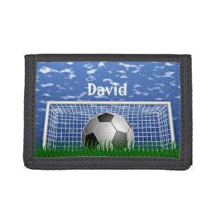 Soccer ball in the net, template, trifold wallet