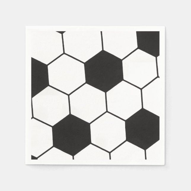 Soccer Ball Inspired Pattern Geometric Print  Napkins (Front)