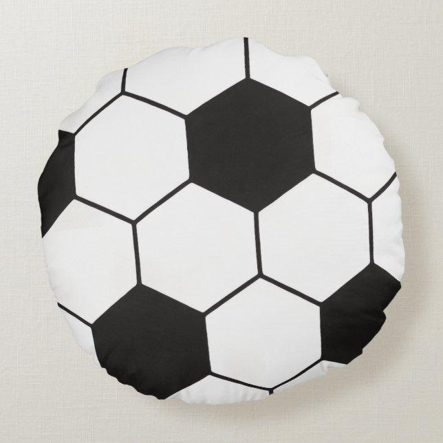 Soccer Ball Inspired Pattern Geometric Print  Round Pillow (Back)