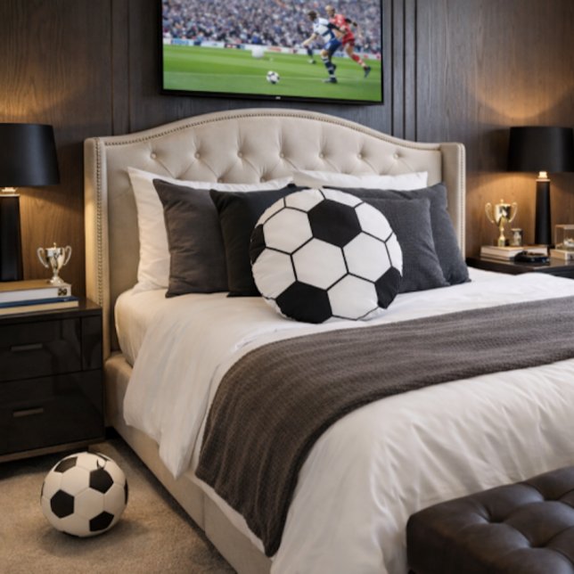 Soccer Ball Inspired Pattern Geometric Print  Round Pillow (Creator Uploaded)