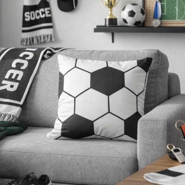 Soccer Ball Inspired Pattern Geometric Print  Throw Pillow (Creator Uploaded)