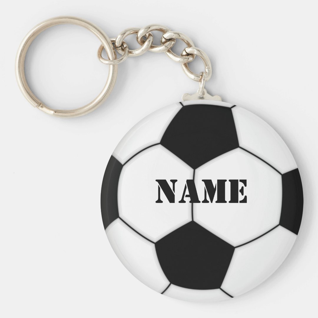 SOCCER BALL KEYCHAIN personalize with name Zazzle