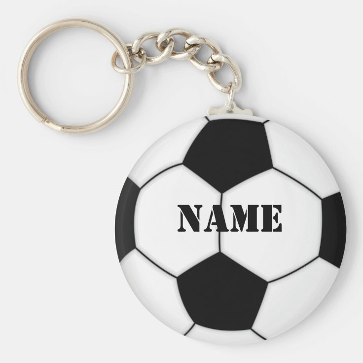 SOCCER BALL KEYCHAIN personalize with name Zazzle