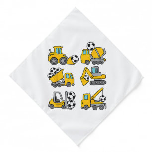 Soccer Ball Kids Football Construction Trucks Bandana