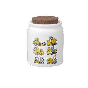 Soccer Ball Kids Football Construction Trucks Candy Jar