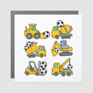 Soccer Ball Kids Football Construction Trucks Car Magnet