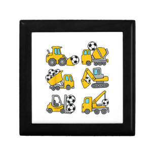 Soccer Ball Kids Football Construction Trucks Gift Box