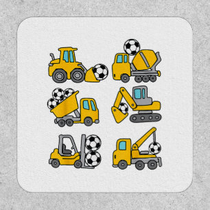 Soccer Ball Kids Football Construction Trucks Patch