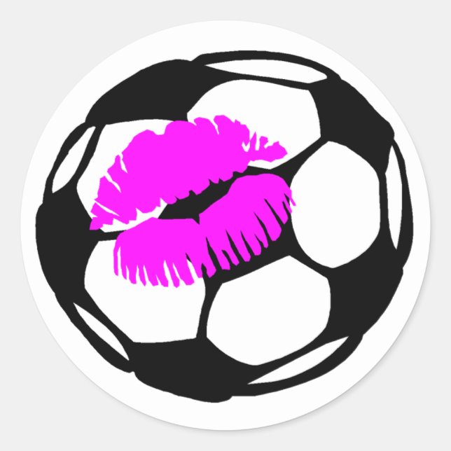 Soccer Ball (Kiss) Classic Round Sticker (Front)