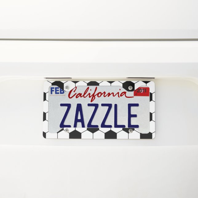 Soccer ball license plate frame (On Car)