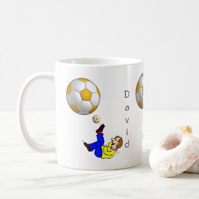 Soccer Ball Man Mug (With Donut)