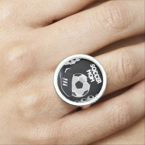 Soccer Ball Mom Womens Fashion Ring