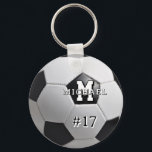 Soccer Ball Monogram Football Sports Photo Keychain<br><div class="desc">Get ready to kick it with this soccer ball keychain. With its sporty design,  monogram initial and photo on the back,  it's the perfect keepsake for sports fans,  men and boys.  Give as a gift for the athlete in your life personalize with their name and picture.</div>
