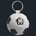 Soccer Ball Monogram Football Sports Photo Keychain<br><div class="desc">Get ready to kick it with this soccer ball keychain. With its sporty design,  monogram initial and photo on the back,  it's the perfect keepsake for sports fans,  men and boys.  Give as a gift for the athlete in your life personalize with their name and picture.</div>