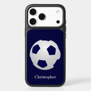 Soccer Ball, Name, Blue iPhone 17 Pro Max Case
