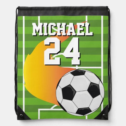 Soccer Ball Name Jersey Number Sports Drawstring Bag