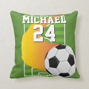 Soccer Ball Name Jersey Number Sports Throw Pillow