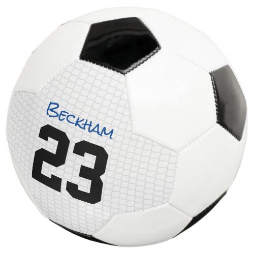 Soccer Ball Name Number Net Blue Sports