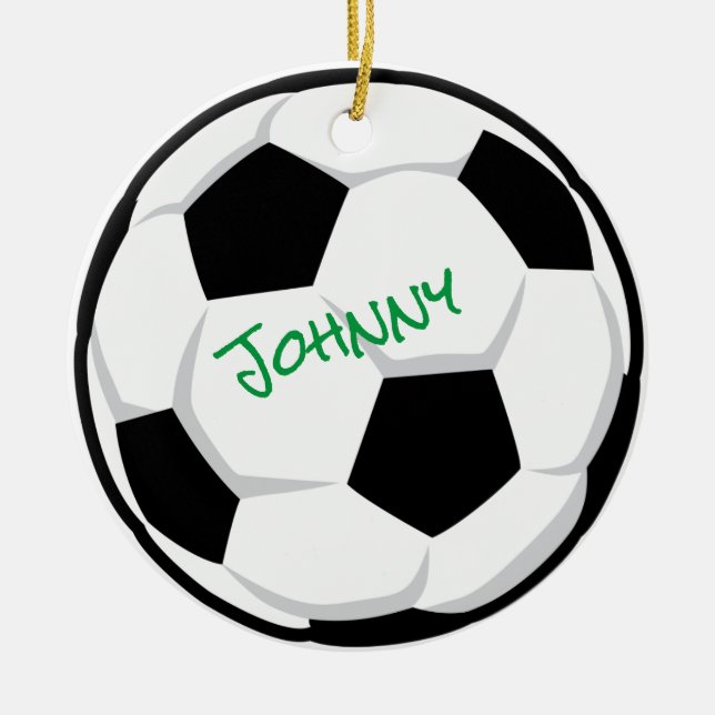 Soccer Ball NAME TEAM YEAR Personalized Ornament (Front)