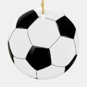 Soccer ball navy orange ornament (Back)
