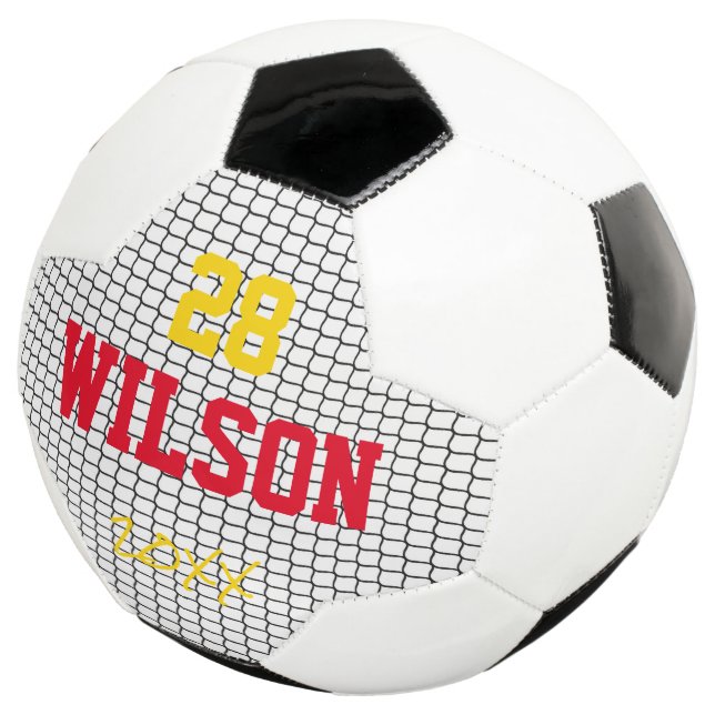 Soccer Ball Net Player Number Name Year Sports (Three Quarter)