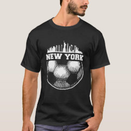 Soccer Ball Newyork City Sky-Line Cool Sports Love T-Shirt