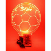 Soccer Ball Night Light Up Lamp LED Personalized (Front)