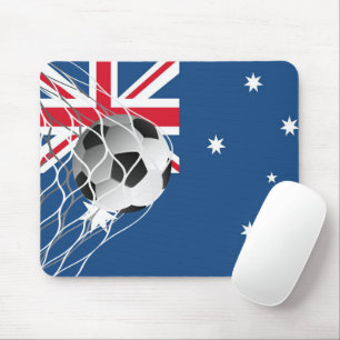 Soccer Ball On Australian Flag Mouse Pad