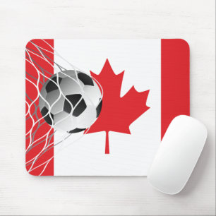 Soccer Ball On Canadian Flag Mouse Pad