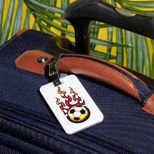 Soccer Ball On Fire Luggage Tag