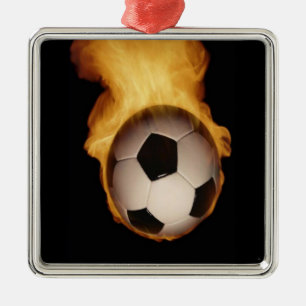 Soccer Ball on Fire Ornament