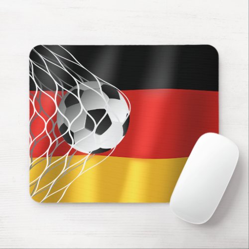 Soccer Ball On German Flag Mouse Pad